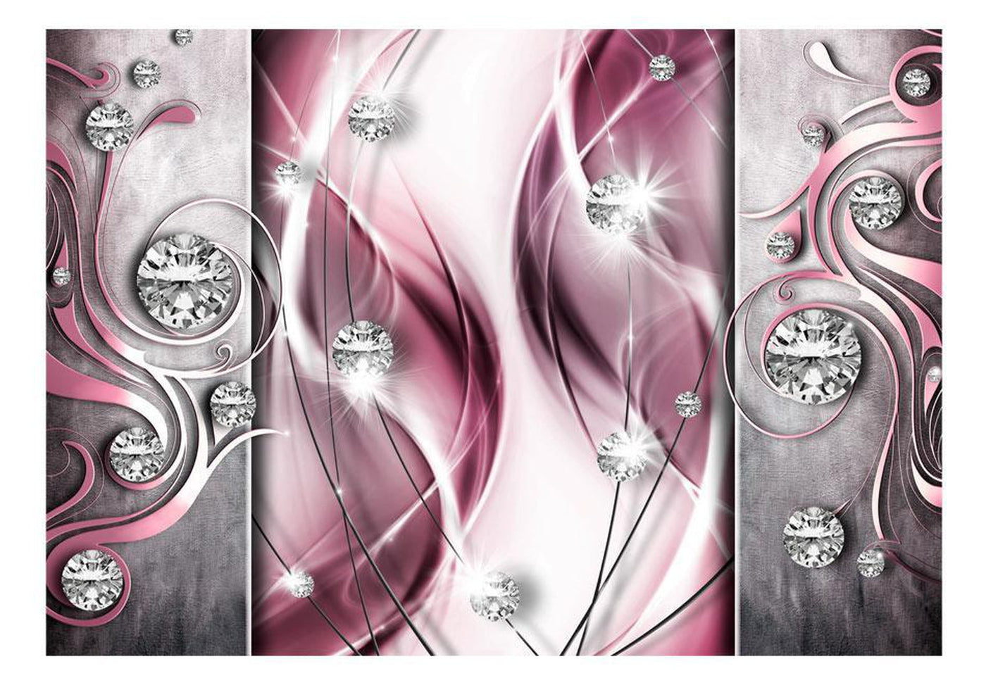 Peel and stick wall mural - Pink and Diamonds-TipTopHomeDecor