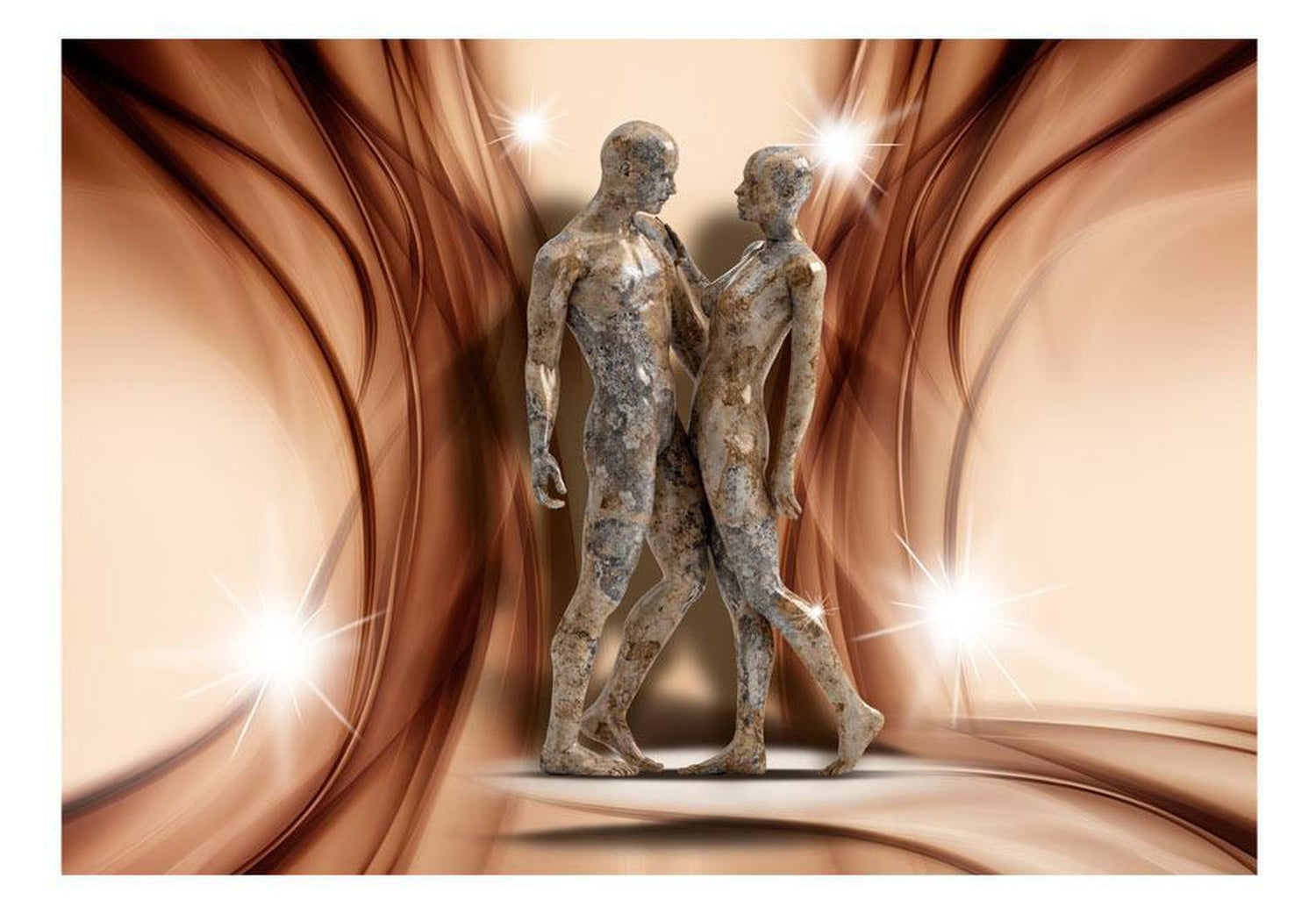 Peel and stick wall mural - Stone couple-TipTopHomeDecor