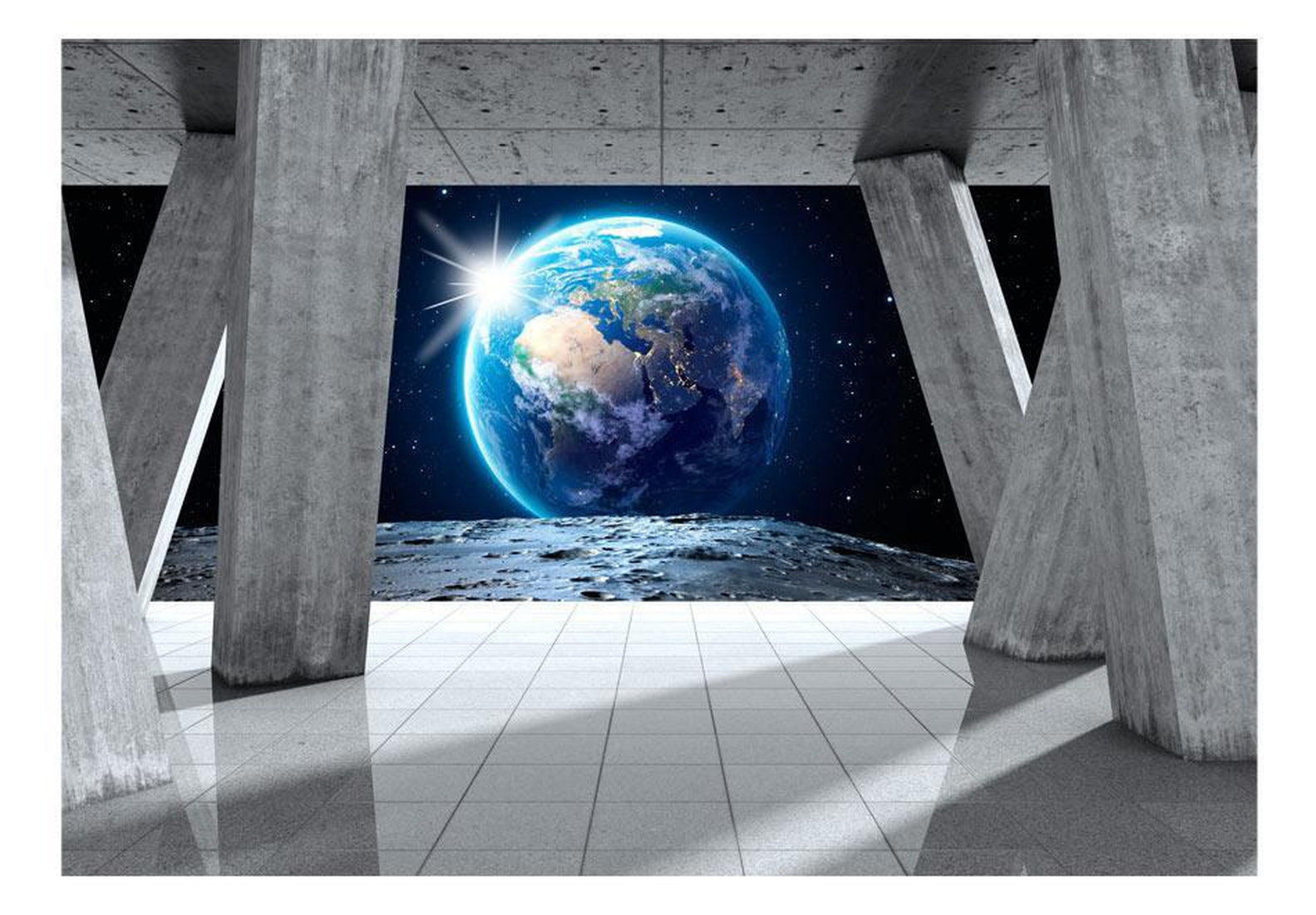 Peel and stick wall mural - View From the Moon-TipTopHomeDecor
