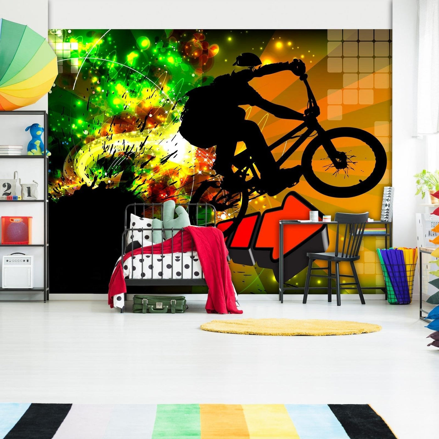 Peel and stick wall mural - Bicycle Tricks-TipTopHomeDecor
