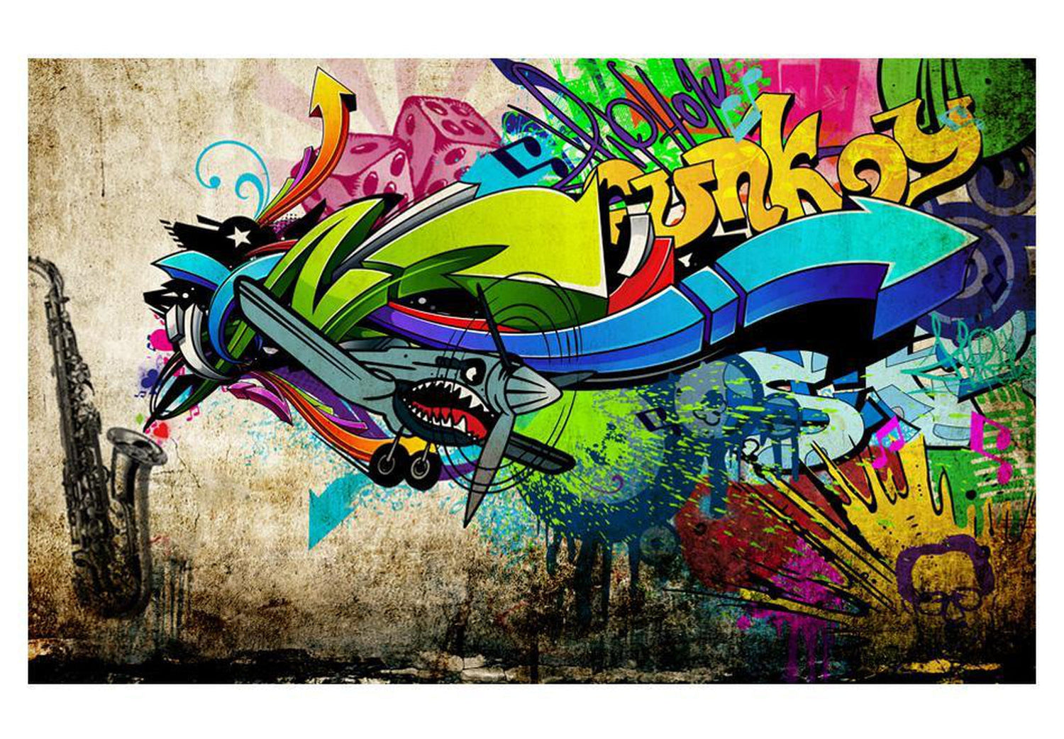 Peel and stick wall mural - Funky - graffiti-TipTopHomeDecor