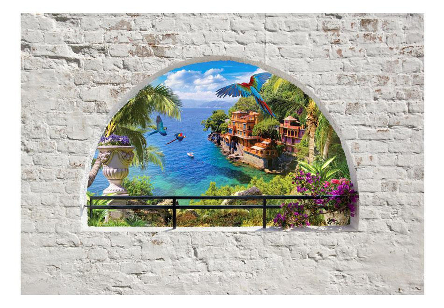 Peel and stick wall mural - Window in Paradise-TipTopHomeDecor
