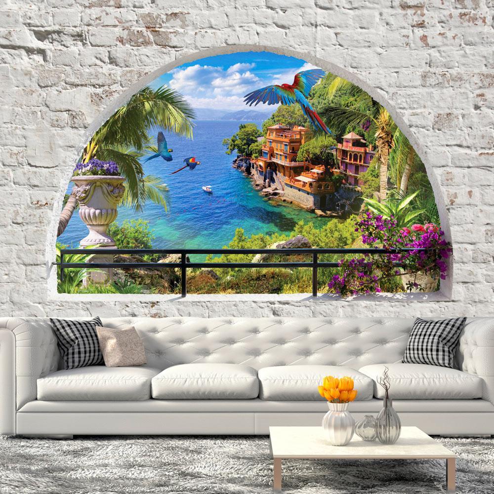 Peel and stick wall mural - Window in Paradise-TipTopHomeDecor
