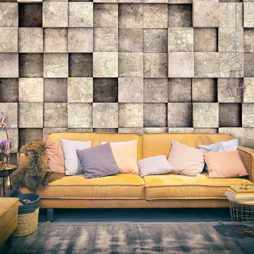 Peel and stick wall mural - Beige Squares-TipTopHomeDecor