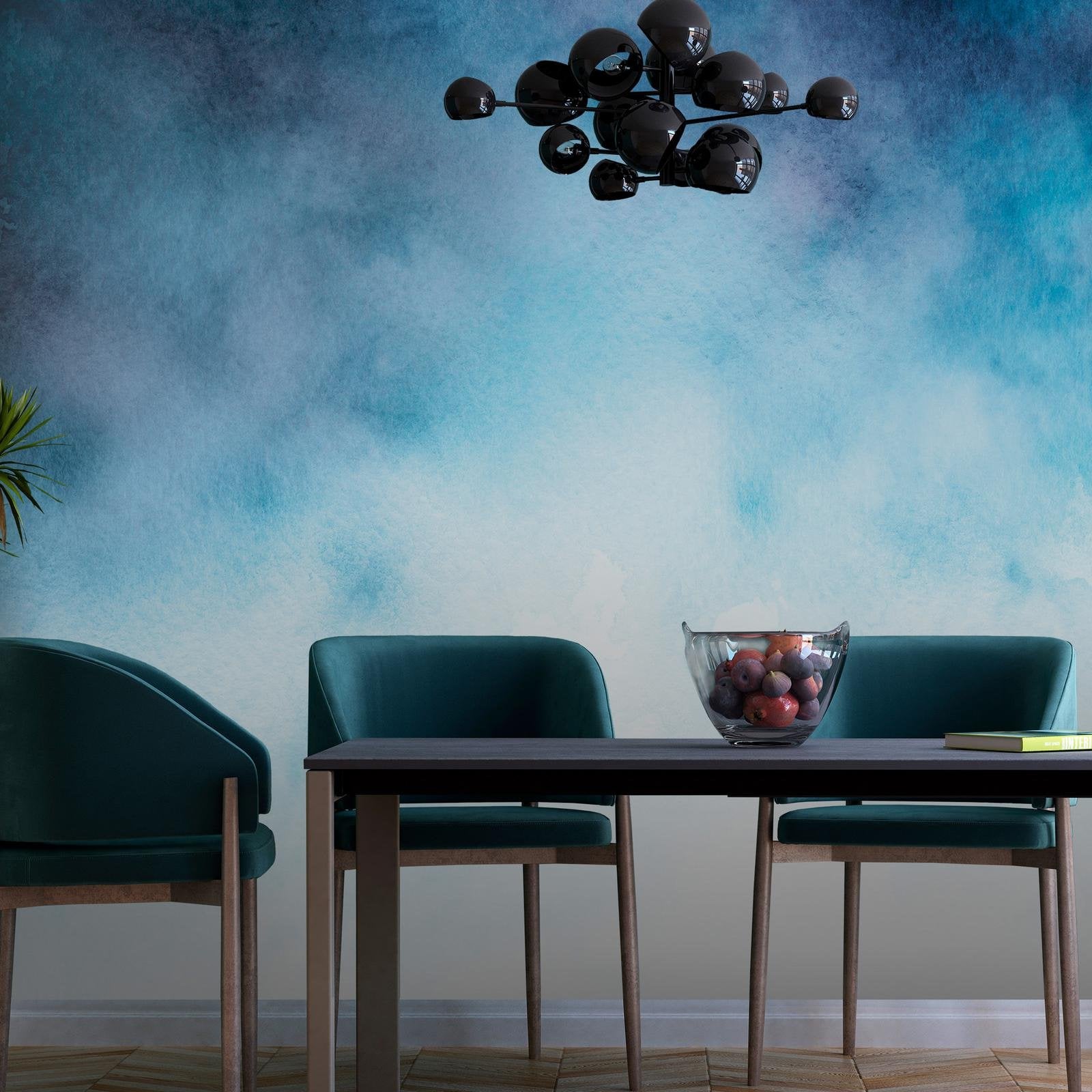 Tiptophomedecor Peel and Stick Wallpaper Wall Mural - Blue Abstract Clouds - Removable Wall Decals-Tiptophomedecor