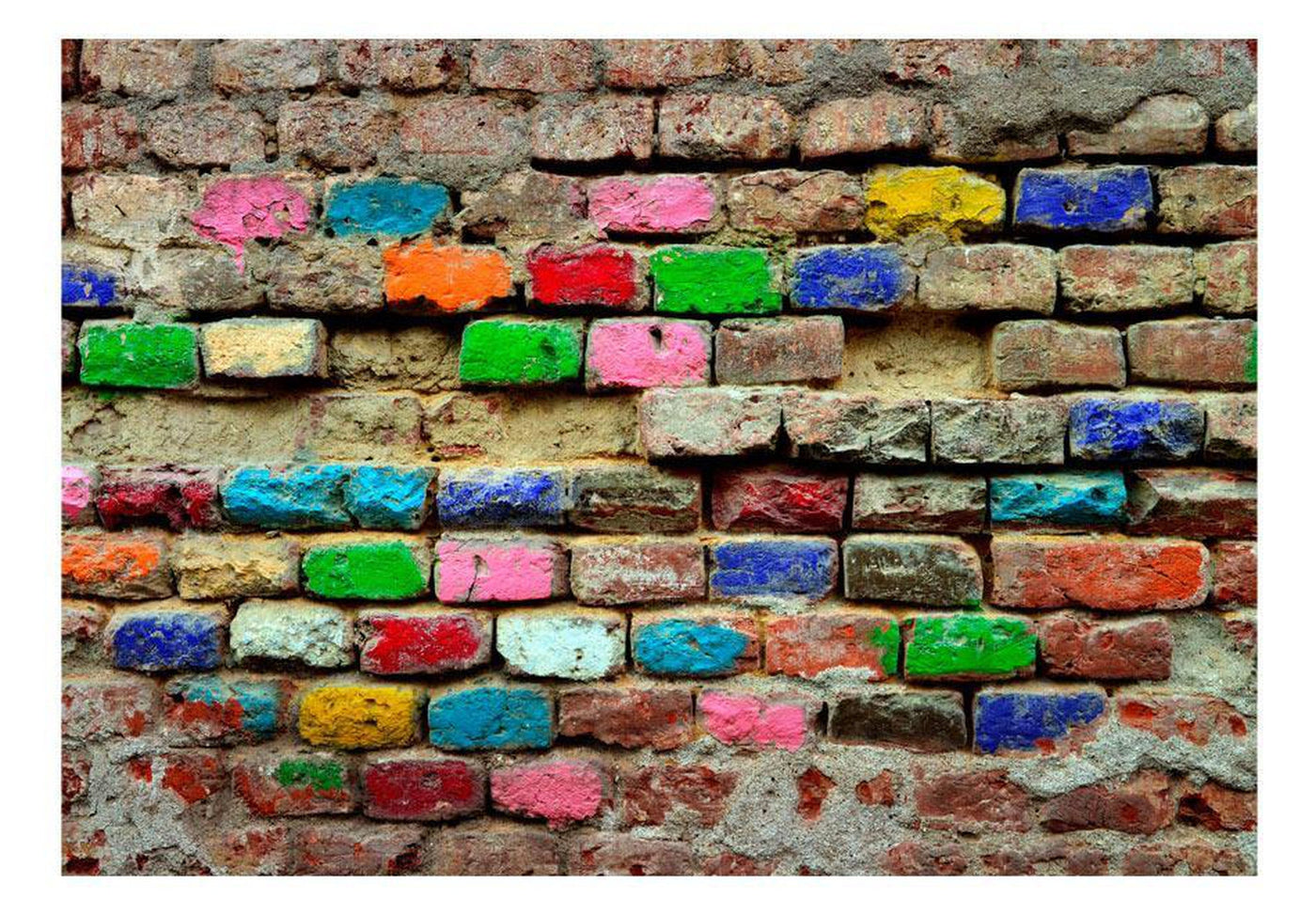 Peel and stick wall mural - Colourful Bricks-TipTopHomeDecor