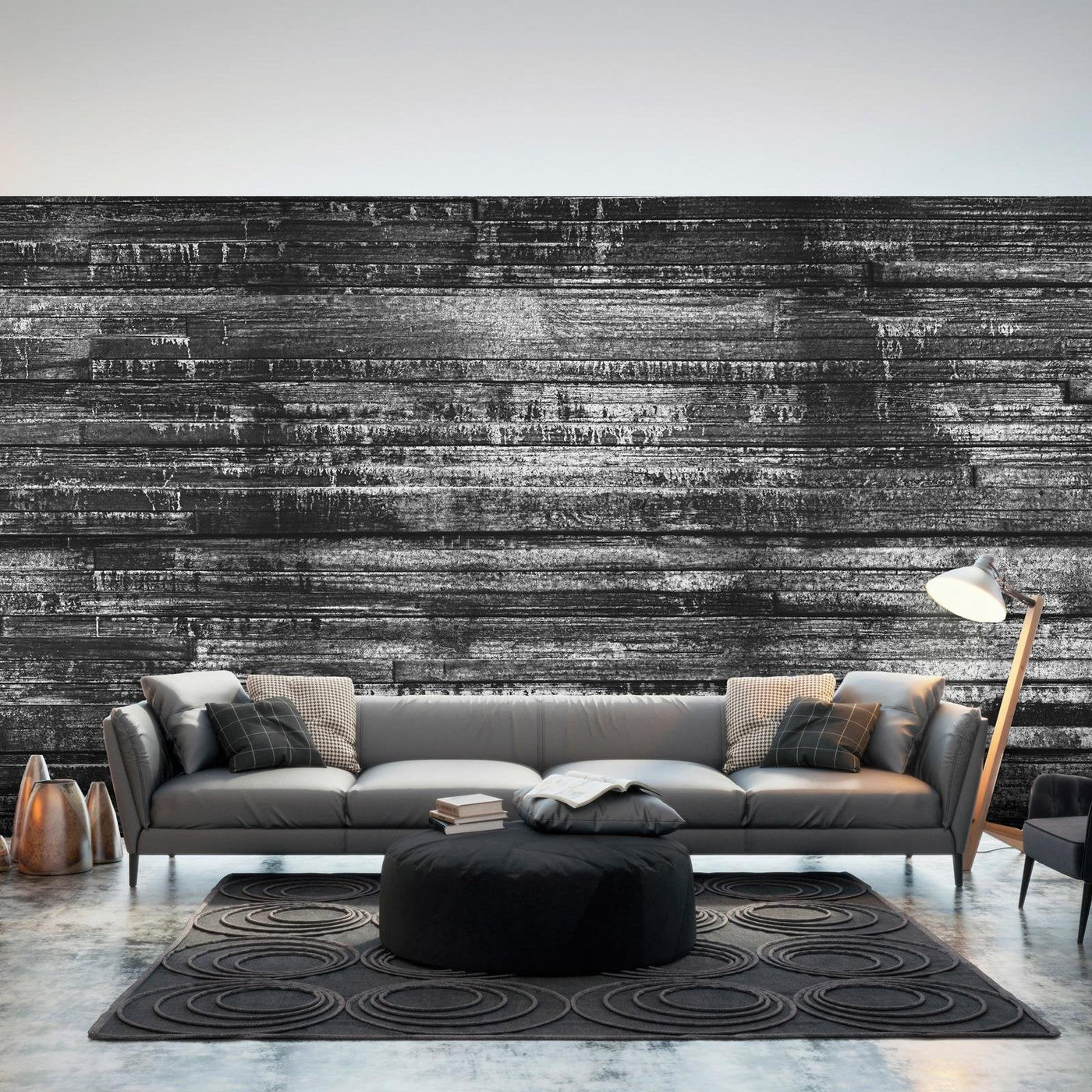 Peel and stick wall mural - Grey Boards-TipTopHomeDecor