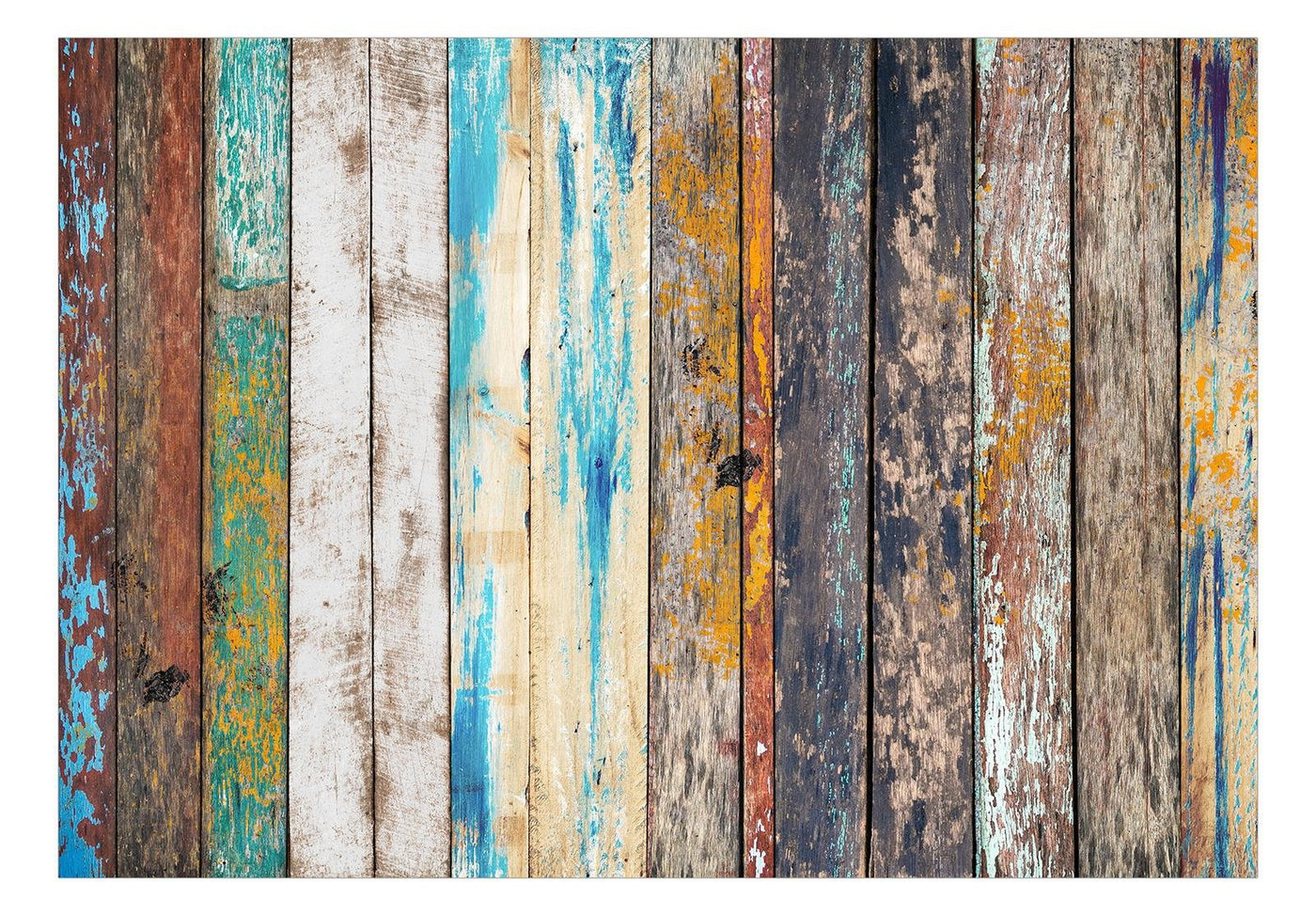 Peel and stick wall mural - Wooden Rainbow-TipTopHomeDecor