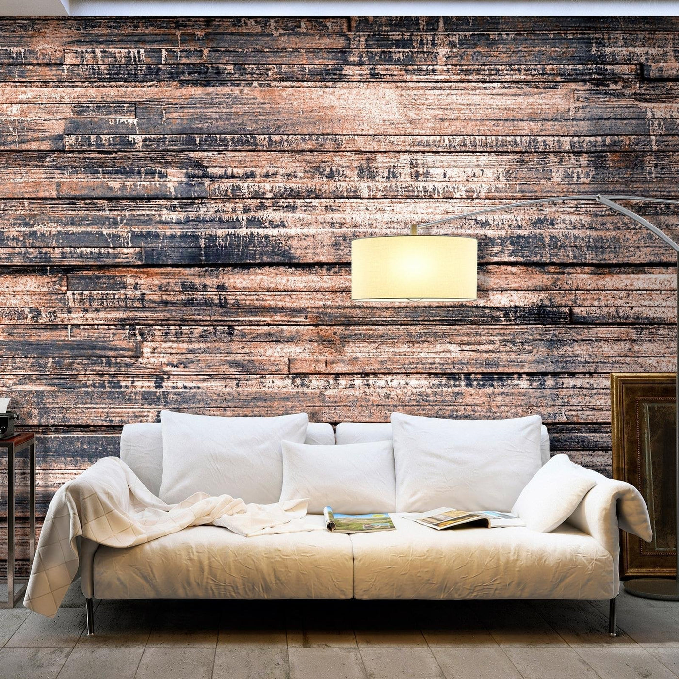 Peel and stick wall mural - Burnt Boards-TipTopHomeDecor