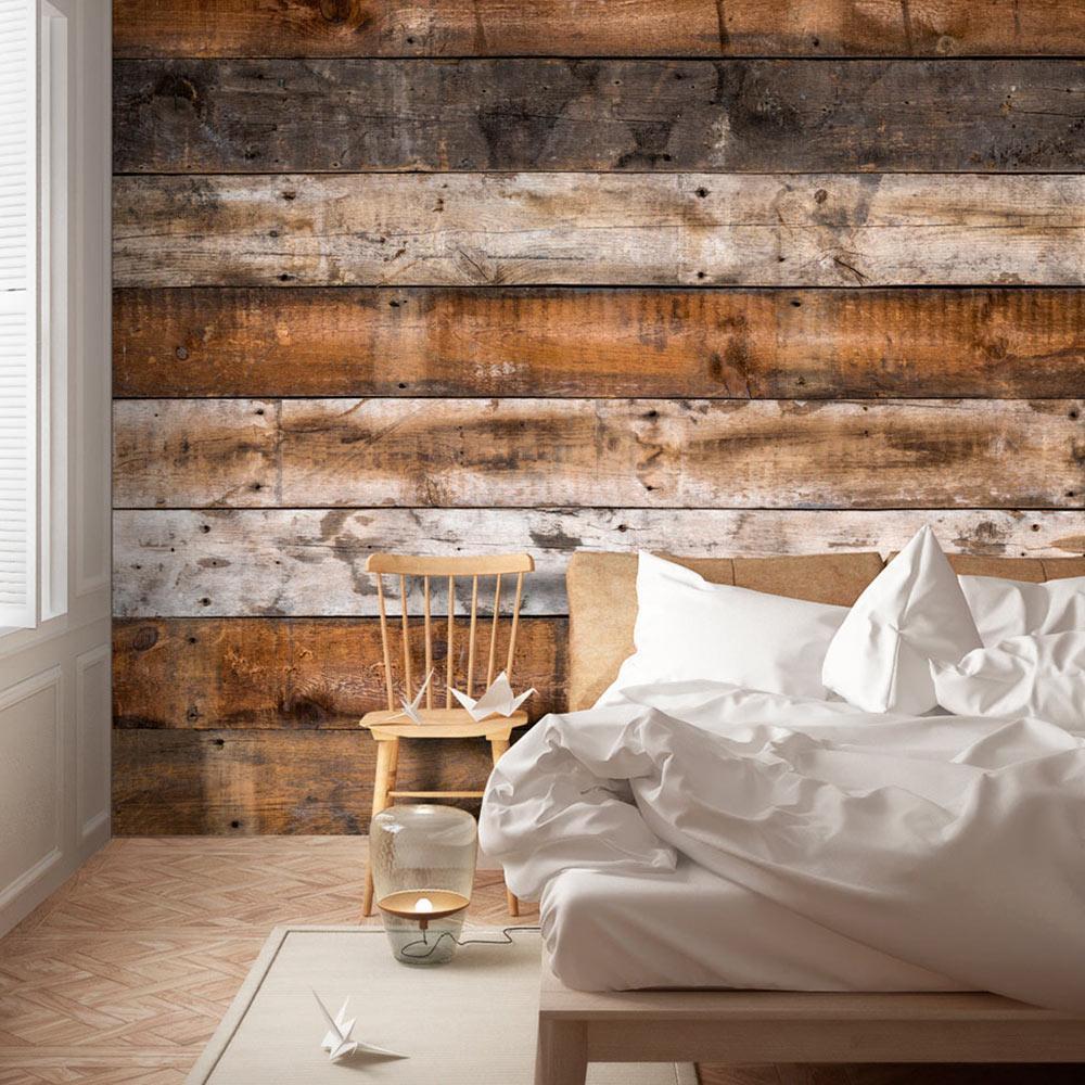 Tiptophomedecor Peel and Stick Wallpaper Wall Mural - Old Wooden Cabin Planks - Removable Wall Decals-Tiptophomedecor