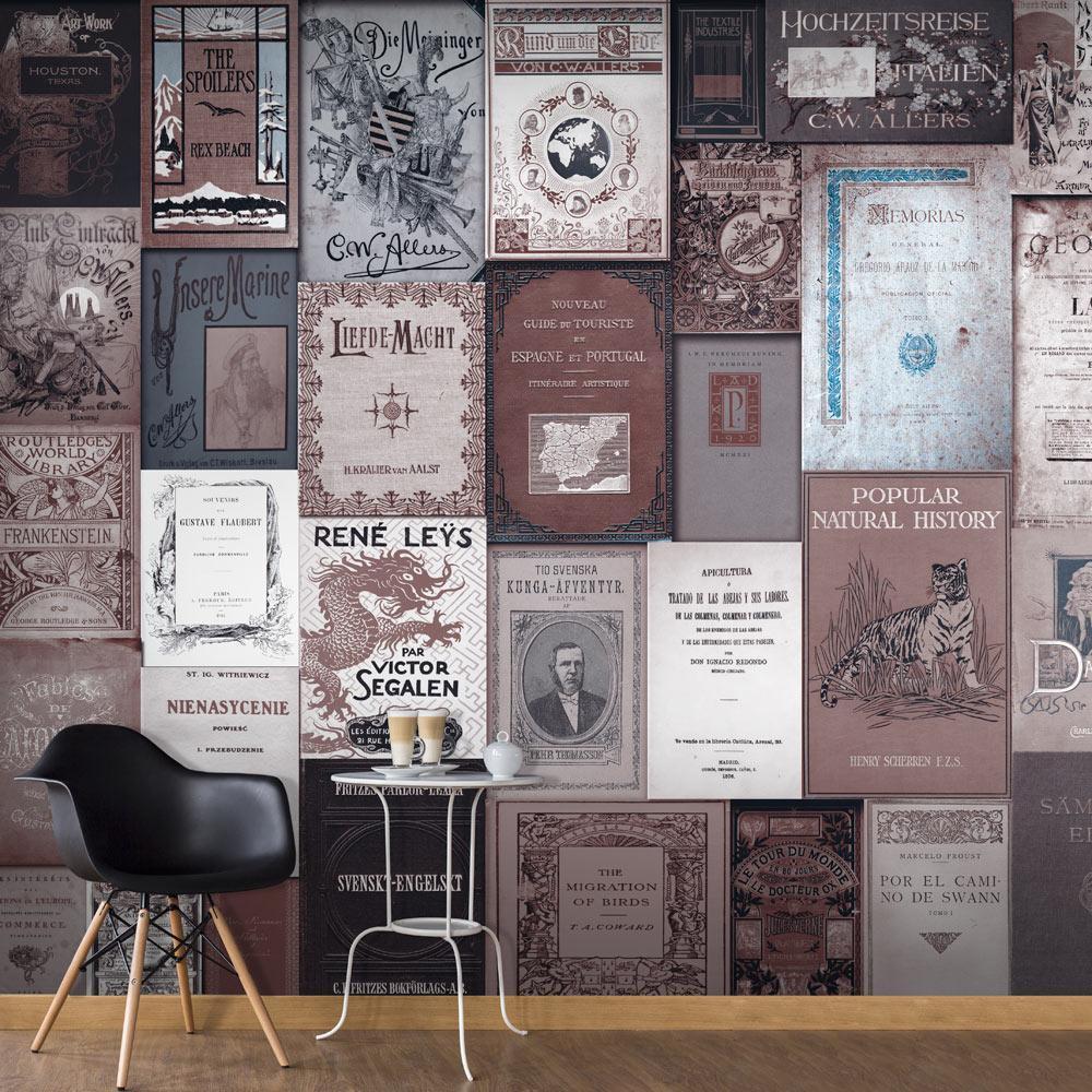 Peel and stick wall mural - Retro Style: Books-TipTopHomeDecor