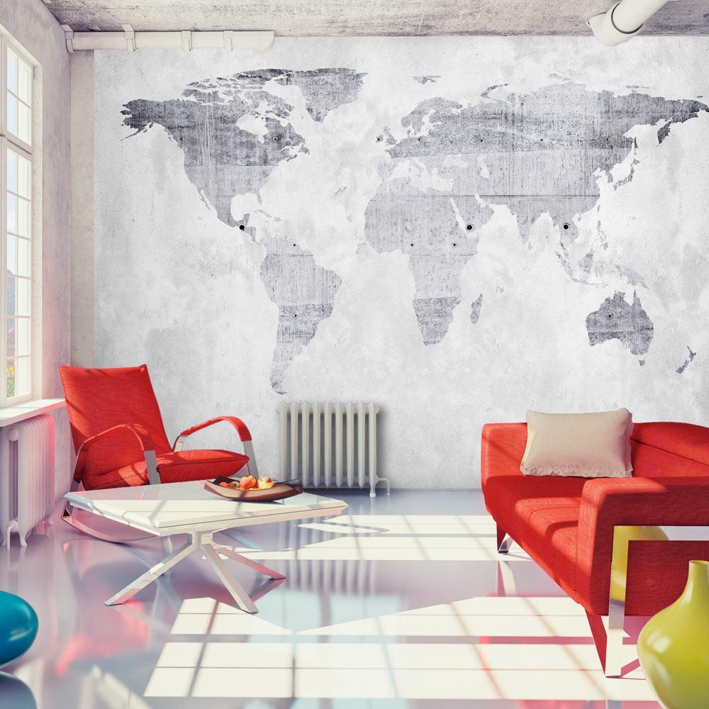 Peel and stick wall mural - Concrete Map-TipTopHomeDecor