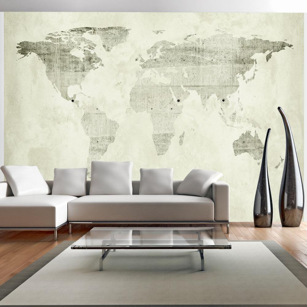 Peel and stick wall mural - Green continents-TipTopHomeDecor