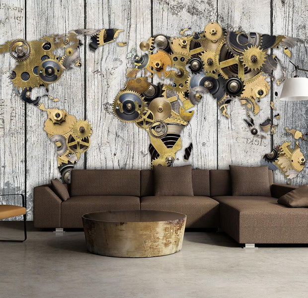 Peel and stick wall mural - Mechanical World-TipTopHomeDecor
