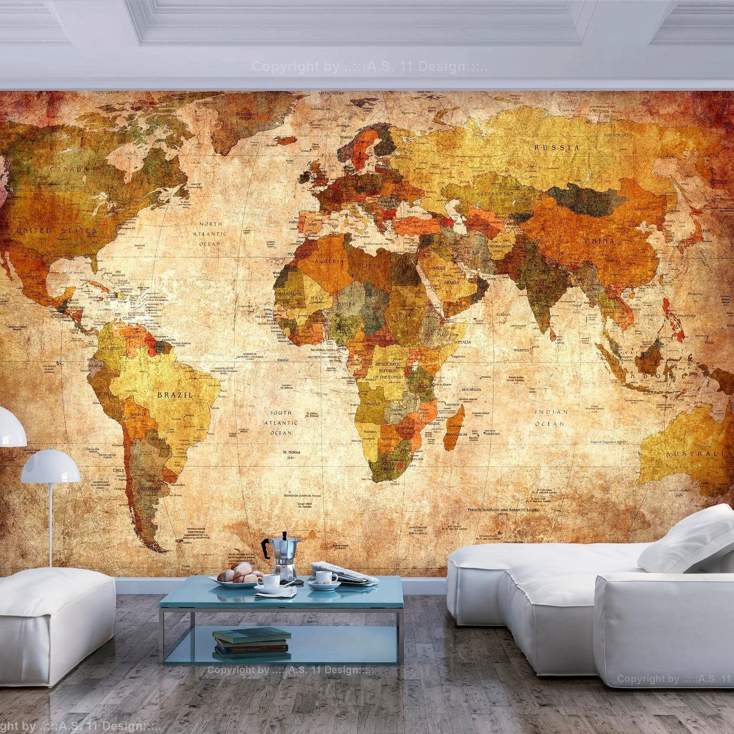 Peel and stick wall mural - Old World Map-TipTopHomeDecor