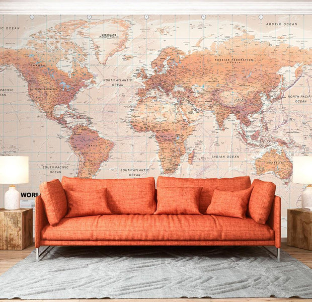 Peel and stick wall mural - Orange World-TipTopHomeDecor