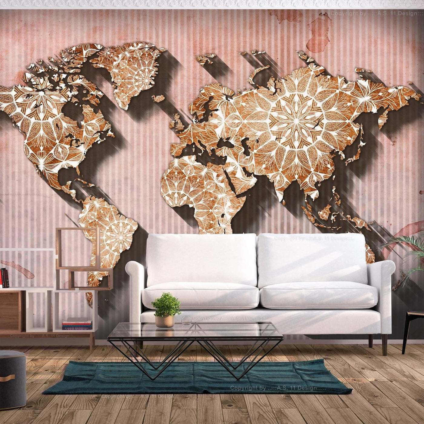 Peel and stick wall mural - Oriental Map-TipTopHomeDecor