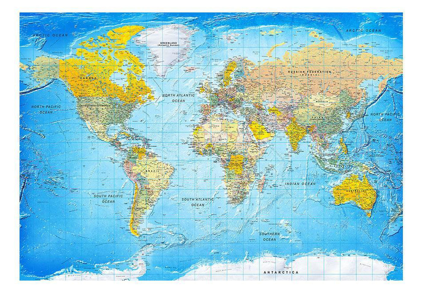 Peel and stick wall mural - World Classic Map-TipTopHomeDecor