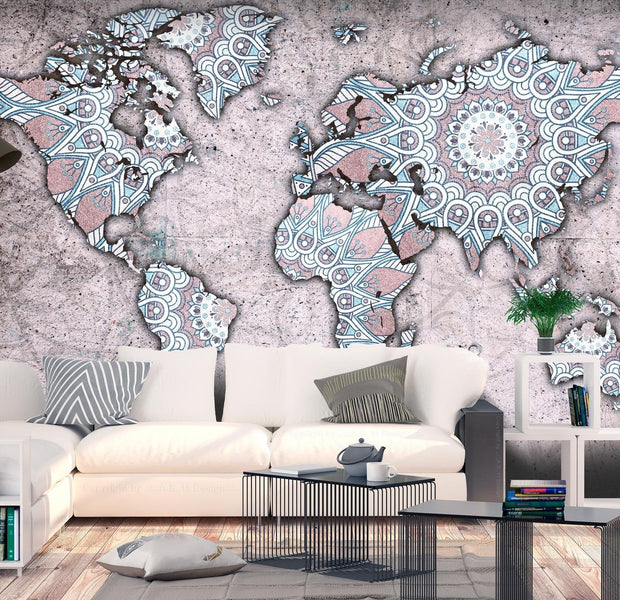 Peel and stick wall mural - Travel Mandala-TipTopHomeDecor