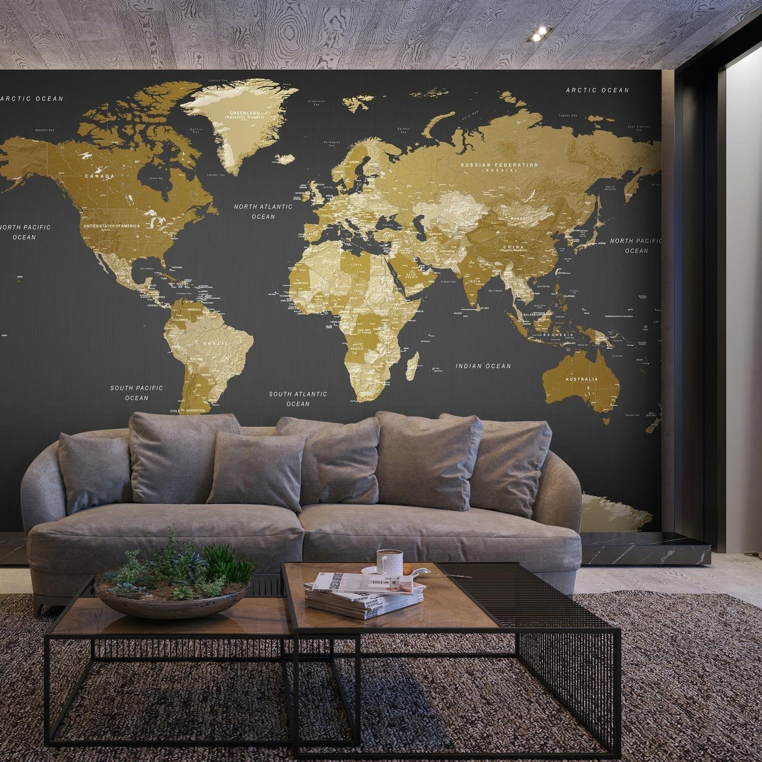 Peel and stick wall mural - World Map: Modern Geography-TipTopHomeDecor