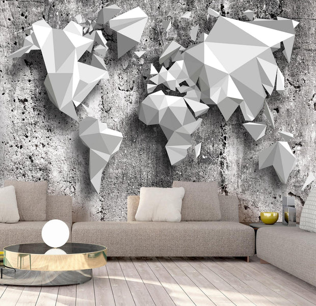 Peel and stick wall mural - World Map: Origami-TipTopHomeDecor