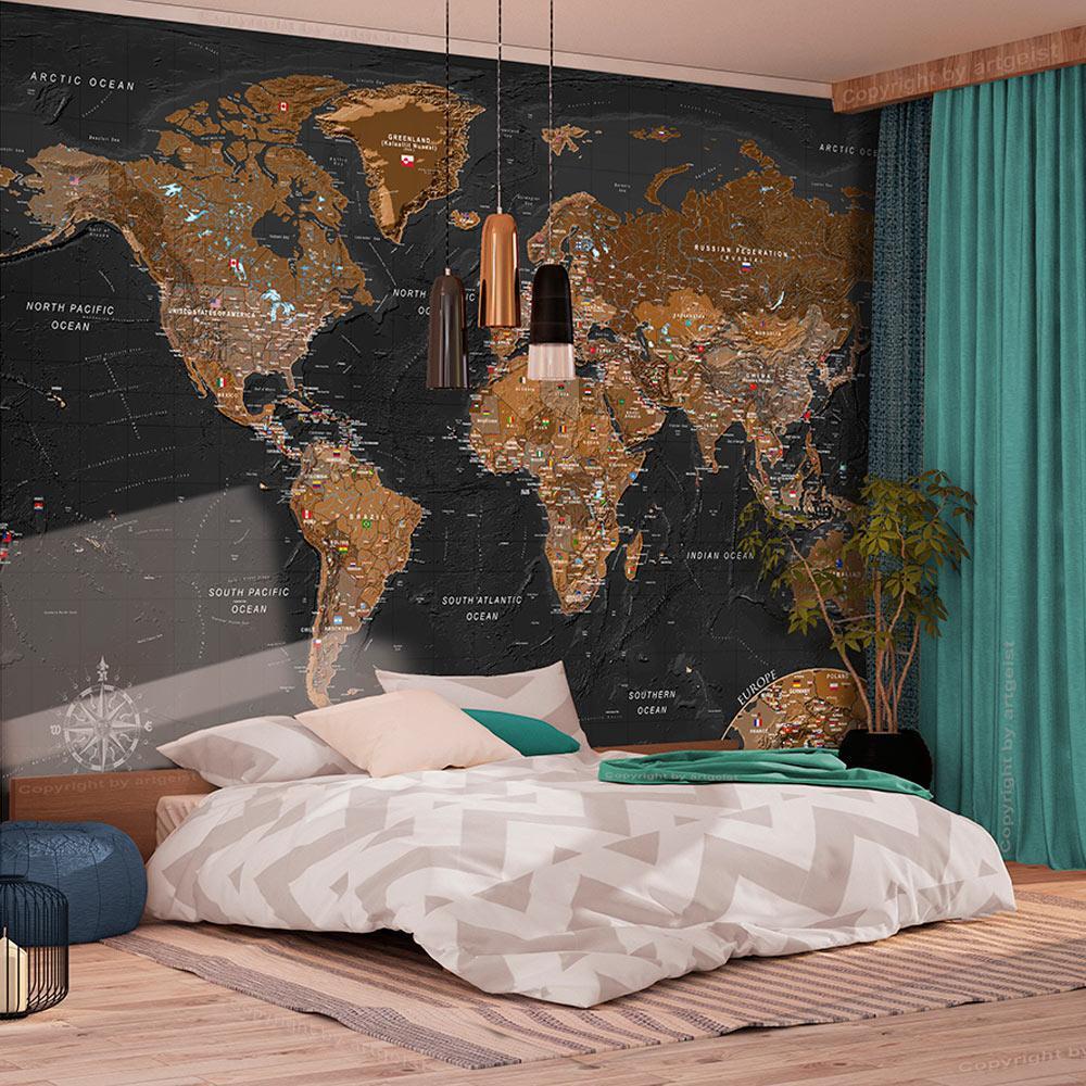 Peel and stick wall mural - World: Stylish Map-TipTopHomeDecor