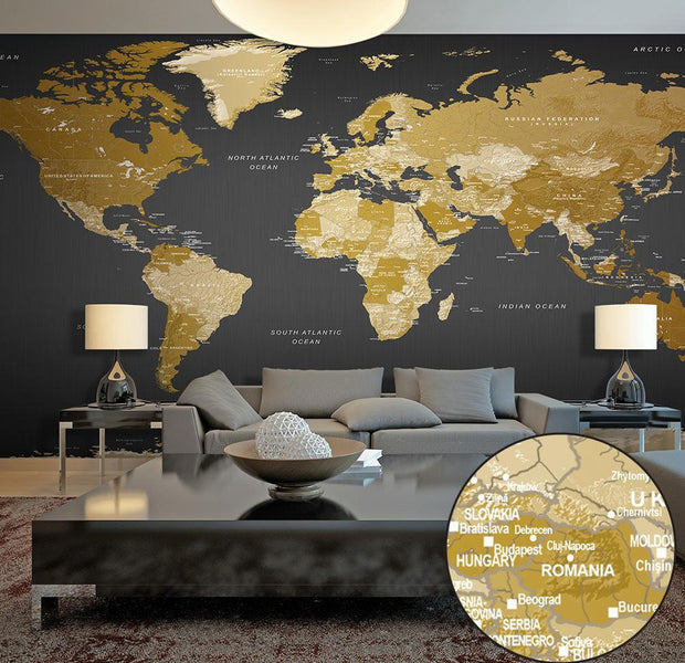 Peel and stick wall mural - World Map: Modern Geography II-TipTopHomeDecor