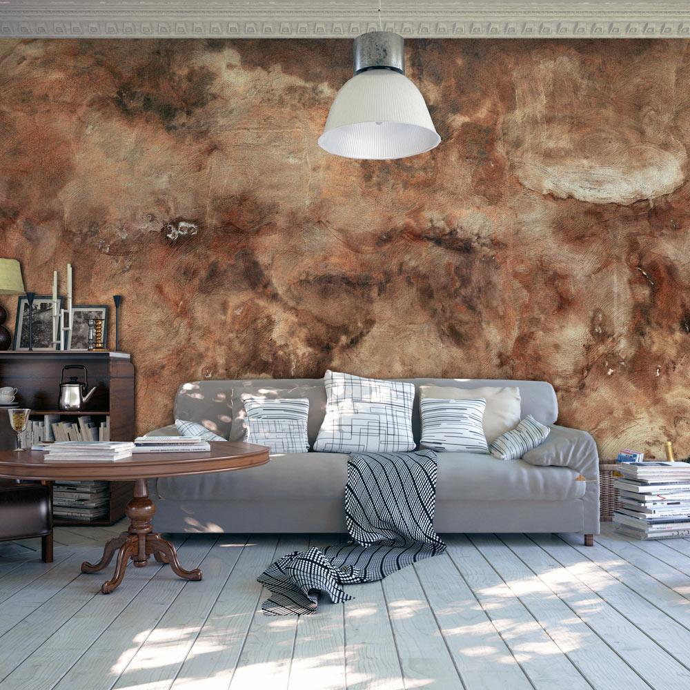 Tiptophomedecor Peel and Stick XXL Wallpaper Wall Mural - Terracotta Concrete Plaster - Removable Wall Decals-Tiptophomedecor
