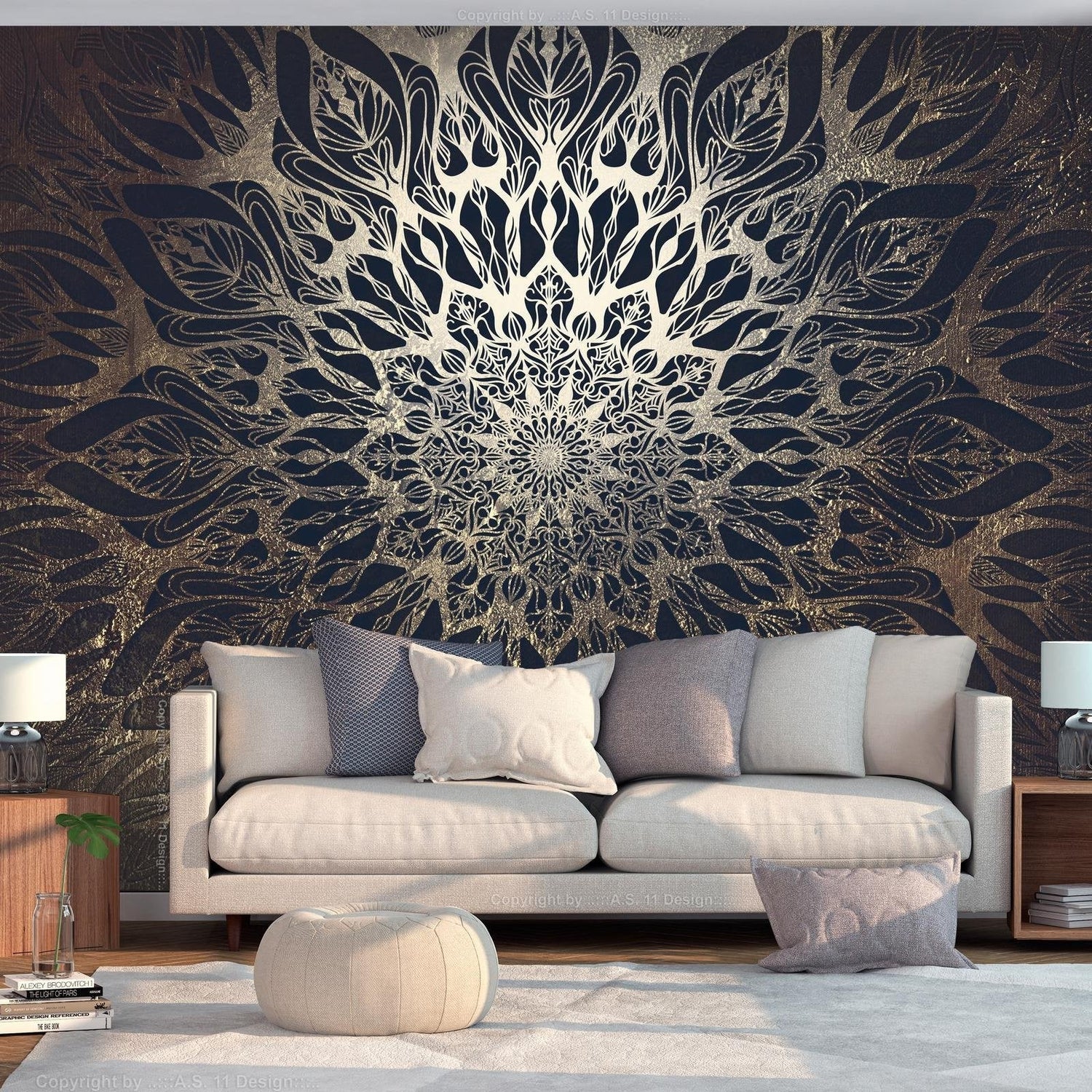 Peel and stick wall mural - Spider Web (Brown)-TipTopHomeDecor