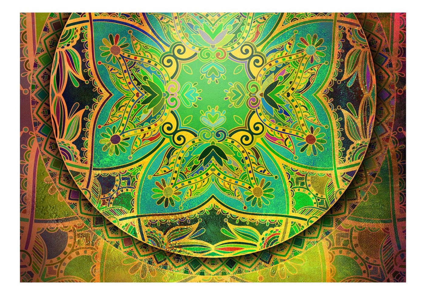 Peel and stick wall mural - Mandala: Emerald Fantasy-TipTopHomeDecor