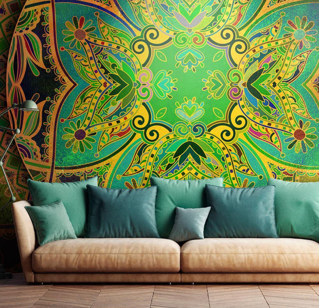Peel and stick wall mural - Mandala: Emerald Fantasy-TipTopHomeDecor