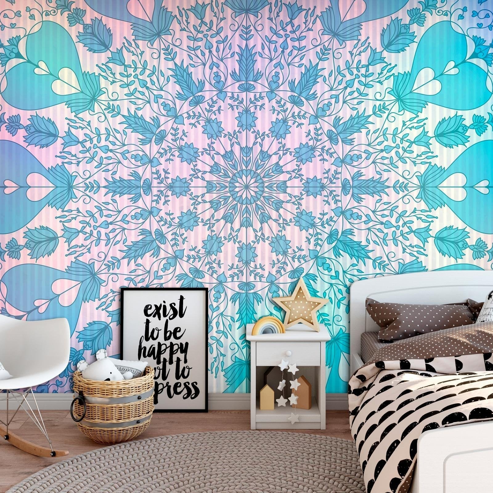 Peel and stick wall mural - Girly Mandala (Blue)-TipTopHomeDecor