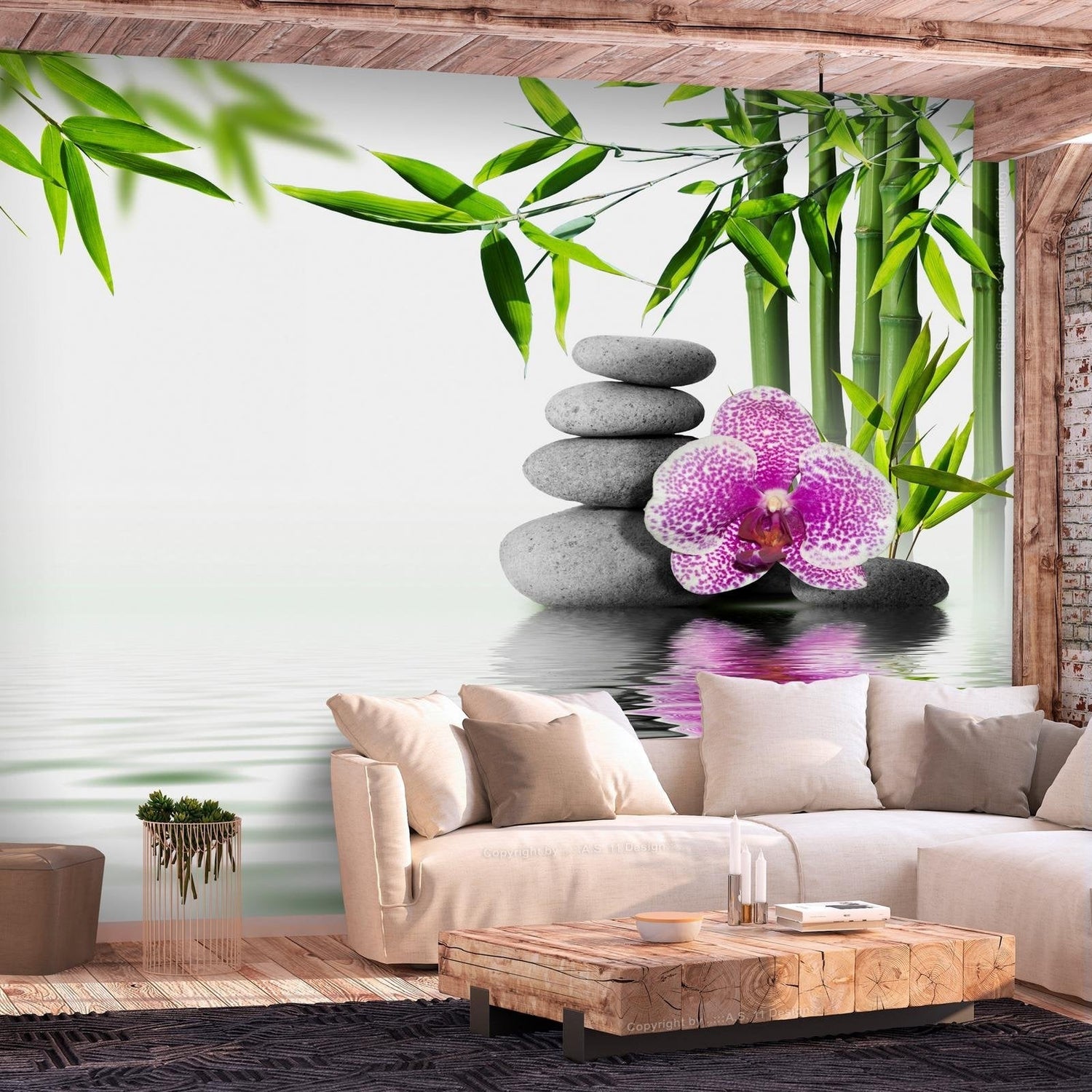 Peel and stick wall mural - Water Garden-TipTopHomeDecor