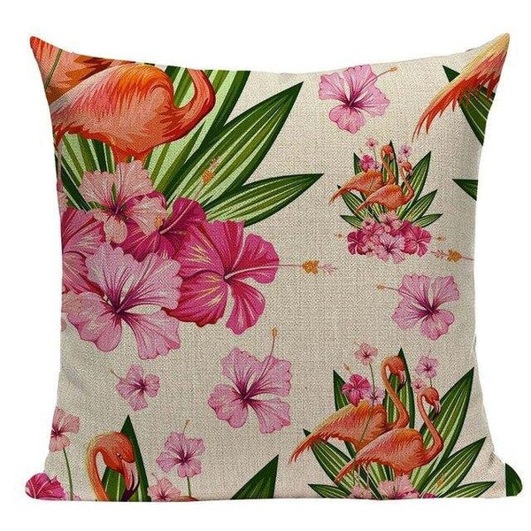 Tropical Flamingo Jungle Throw Pillow Covers-TipTopHomeDecor