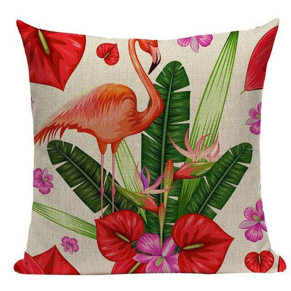 Tropical Flamingo Jungle Throw Pillow Covers-TipTopHomeDecor