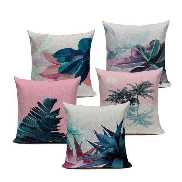 Tiptophomedecor Tropical Pink Cushion Covers