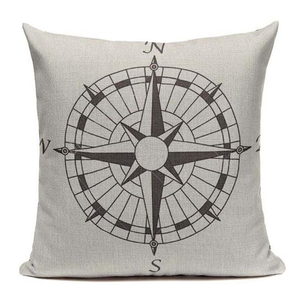Vintage Marine Style Hand Painted Ship Art Throw Pillow Cases-Tiptophomedecor