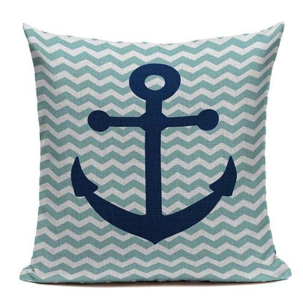 Vintage Marine Style Hand Painted Ship Art Throw Pillow Cases-Tiptophomedecor