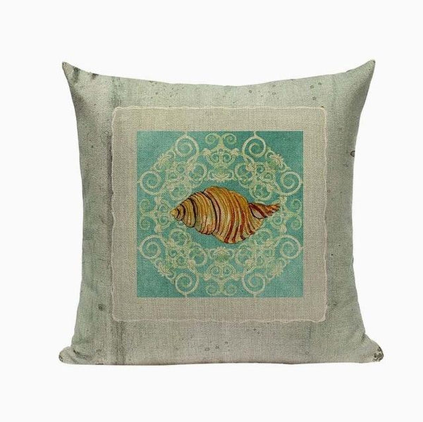 Vintage Sea Conch Shells Cushions Covers-TipTopHomeDecor
