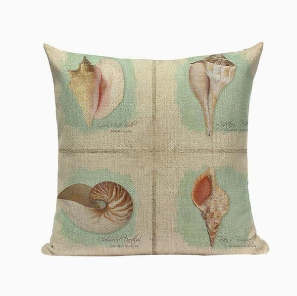 Vintage Sea Conch Shells Cushions Covers-TipTopHomeDecor