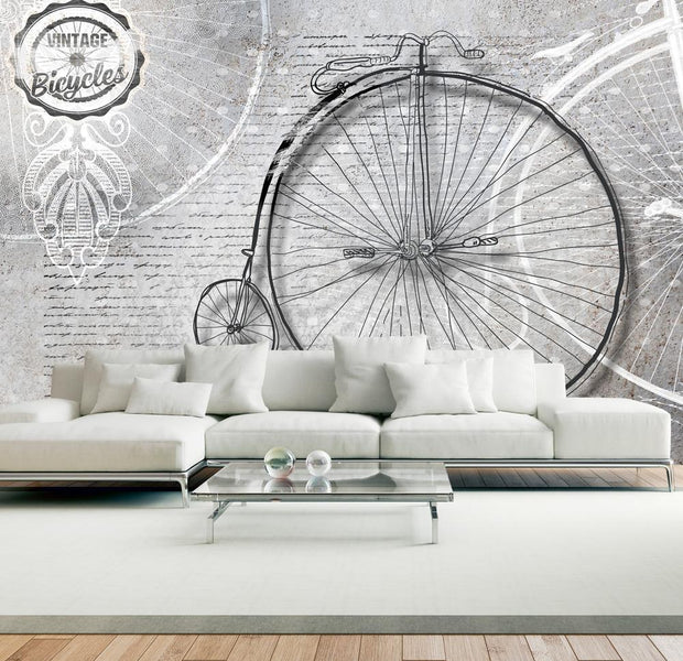 Wall mural - Vintage bicycles - black and white-TipTopHomeDecor