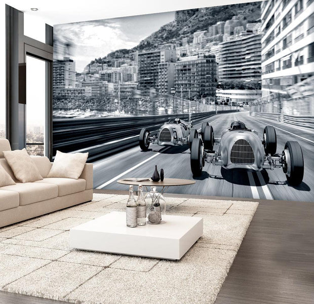 Vintage Wall Mural - Formula 1 In The Old Days 01-Tiptophomedecor