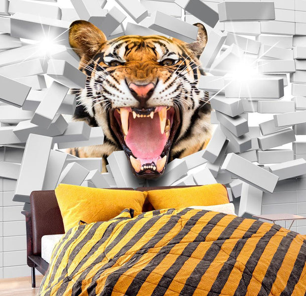 Wall mural - Tiger Jump-TipTopHomeDecor