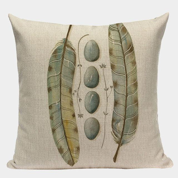 Watercolor Hand Painted Colored Feathers Sofa Cushion Covers-Tiptophomedecor