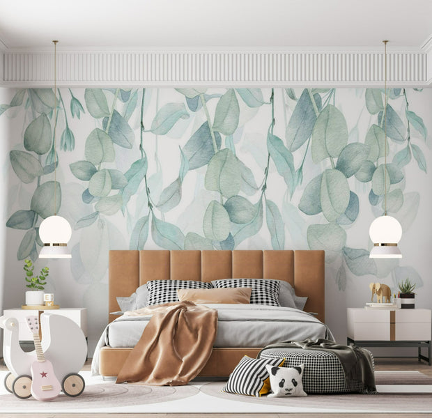 Peel & Stick Botanical Wall Mural - Pastel Flora - Removable Wall Decals