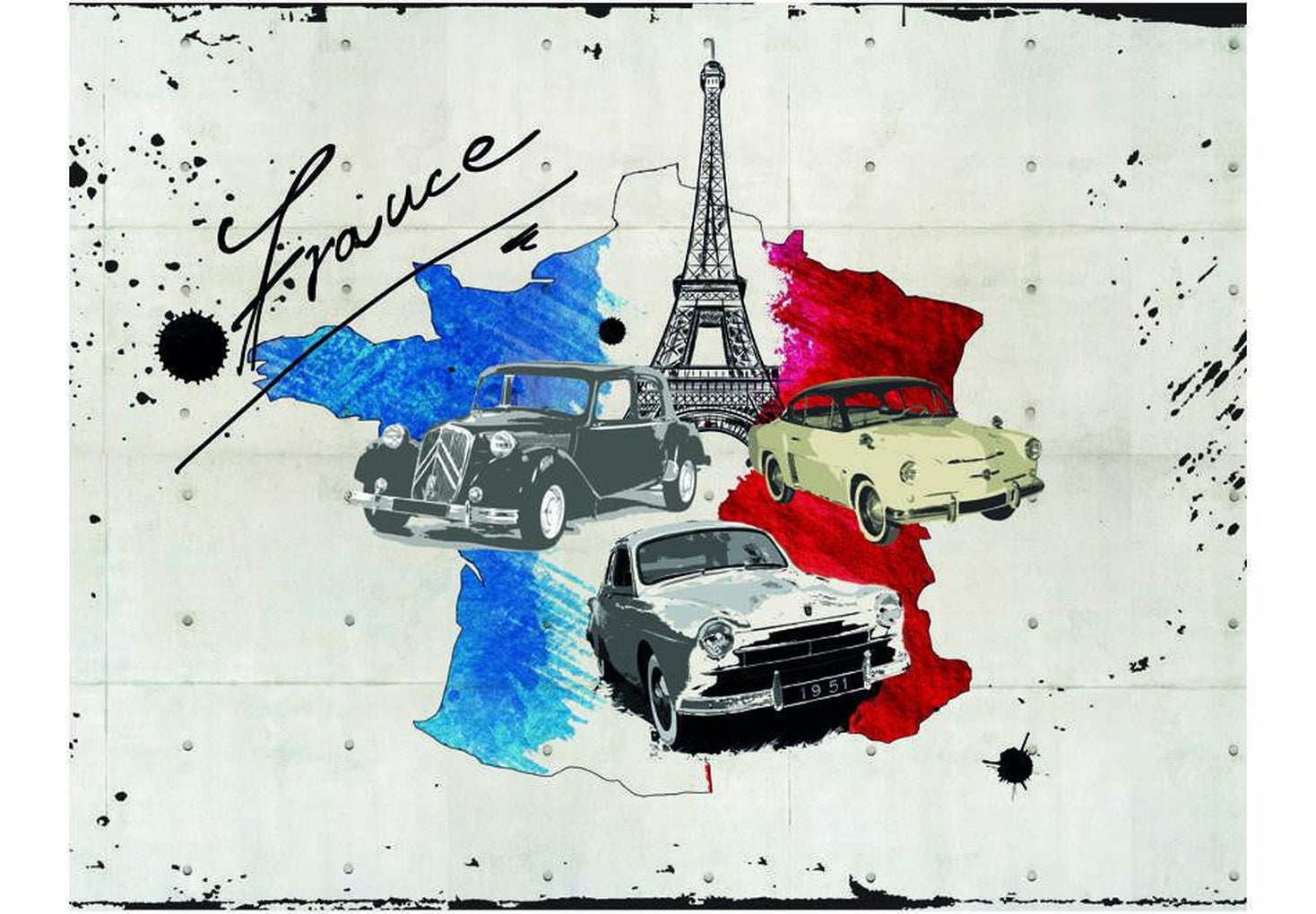 Wall mural - Admirer of cars (France)-TipTopHomeDecor