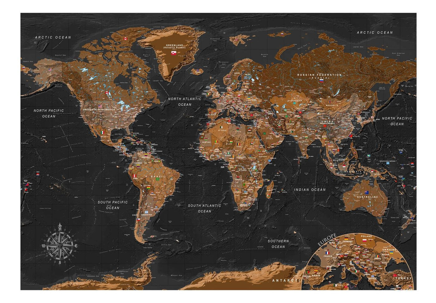 Wall mural - World: Stylish Map-TipTopHomeDecor