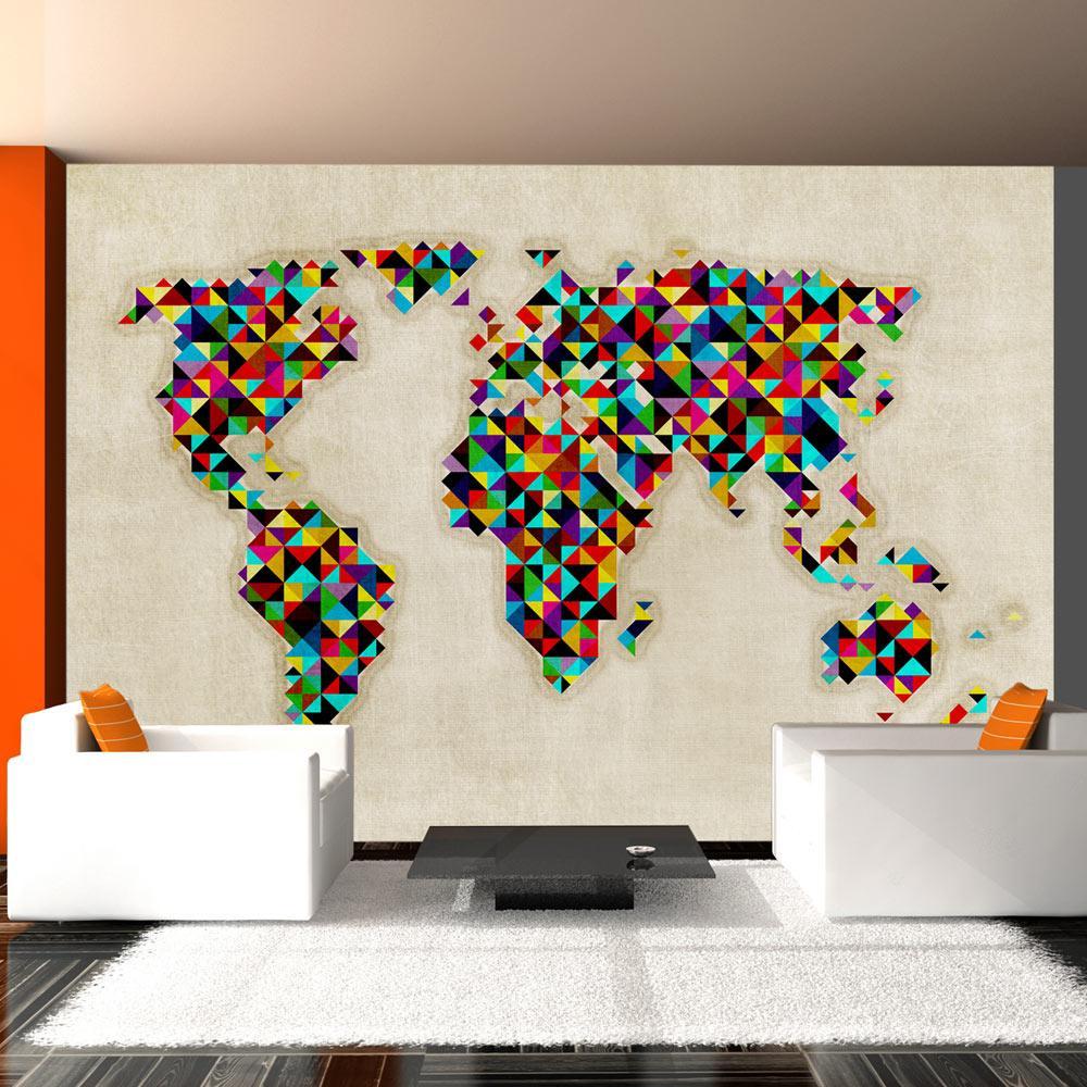 Wall mural - World Map - a kaleidoscope of colors-TipTopHomeDecor