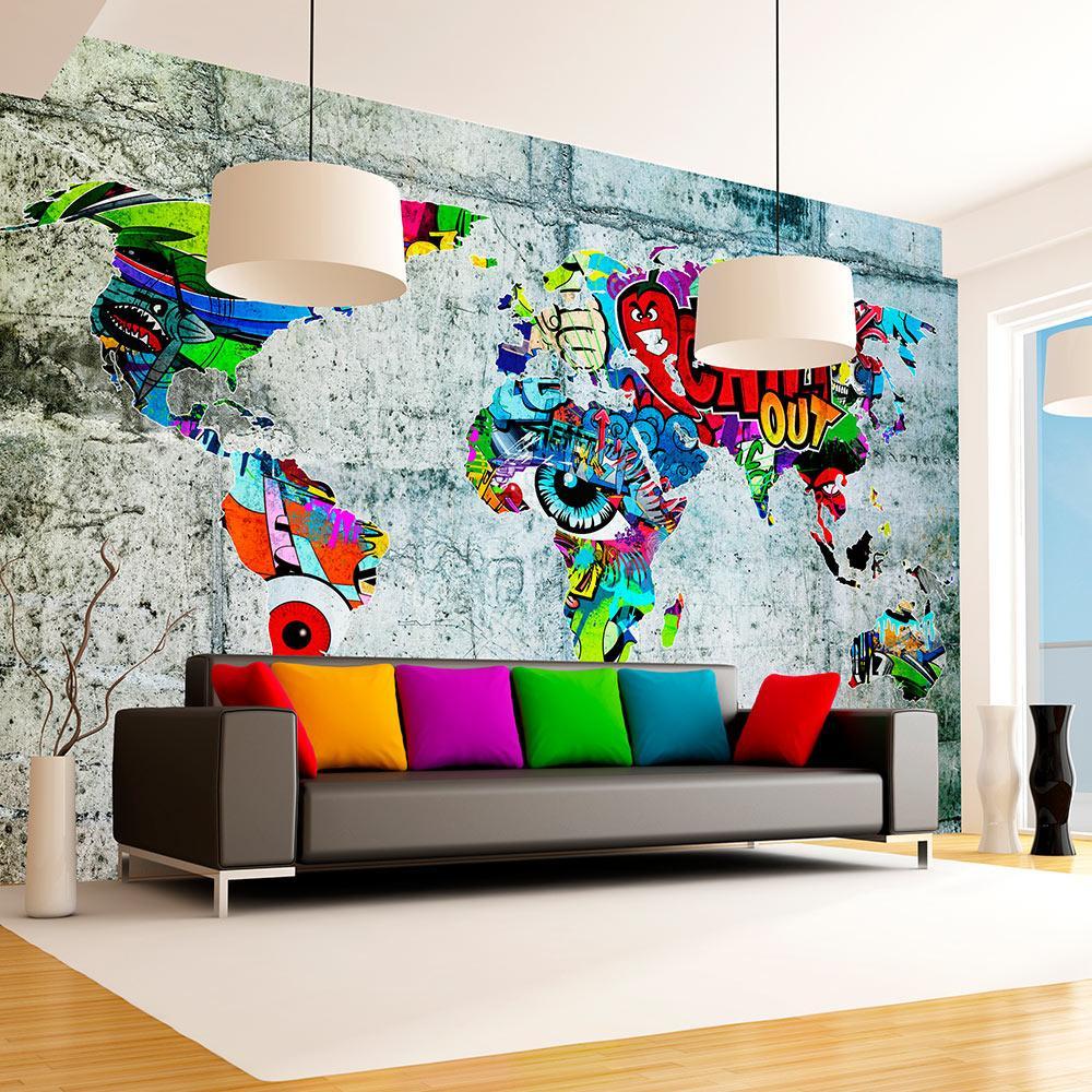 Wall mural - Map - Graffiti-TipTopHomeDecor