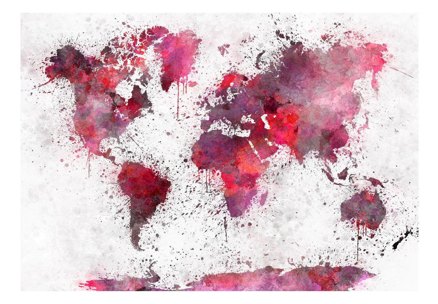 Wall mural - World Map: Red Watercolors-TipTopHomeDecor